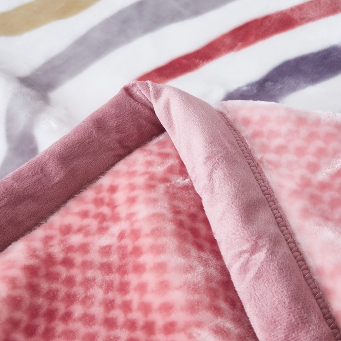 91家纺网 家纺一手货源 找家纺 凯轩毛毛毯毯子网销专供 2024新款新中式大版印花双层云毛毯毯子 双马