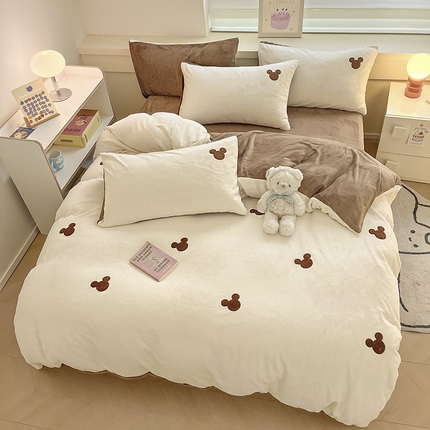 （总）雅居纺家纺 2024新款高克重牛奶绒毛巾绣四件套