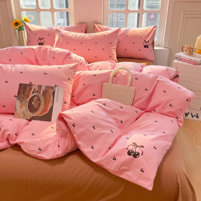 91家纺网 家纺一手货源 找家纺 千朵 2024新款全棉磨毛四件套 小甜心