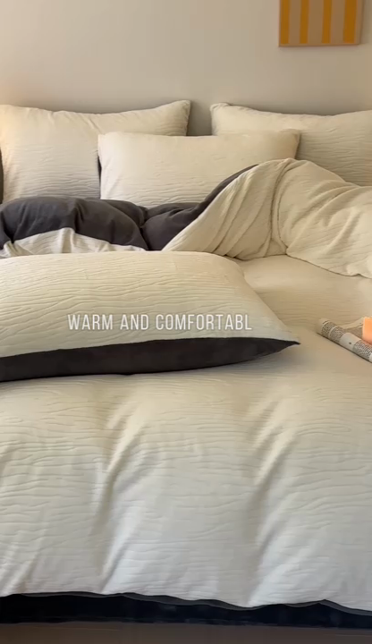 91家纺网 家纺一手货源 找家纺 雅居纺家纺 2024新款简约风雕花绒四件套 威廉-白