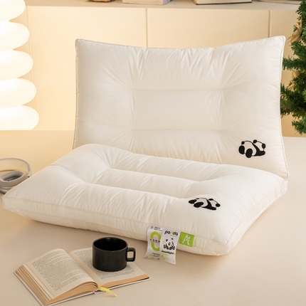 91家纺网 家纺一手货源 找家纺 （总）唯爱品 2026新款睡熊猫全棉刺绣枕头枕芯 记忆枕源头工厂