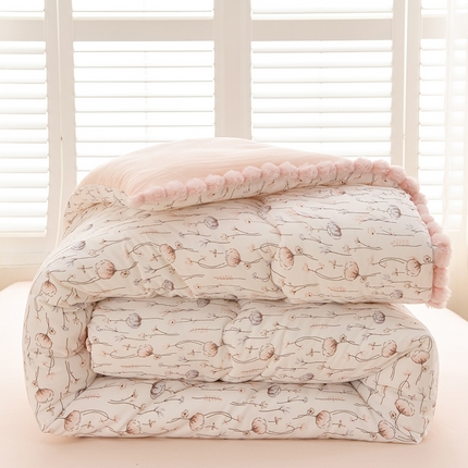 圣楚家纺 2024新款加厚保暖云朵棉毛球冬被 浪漫童话
