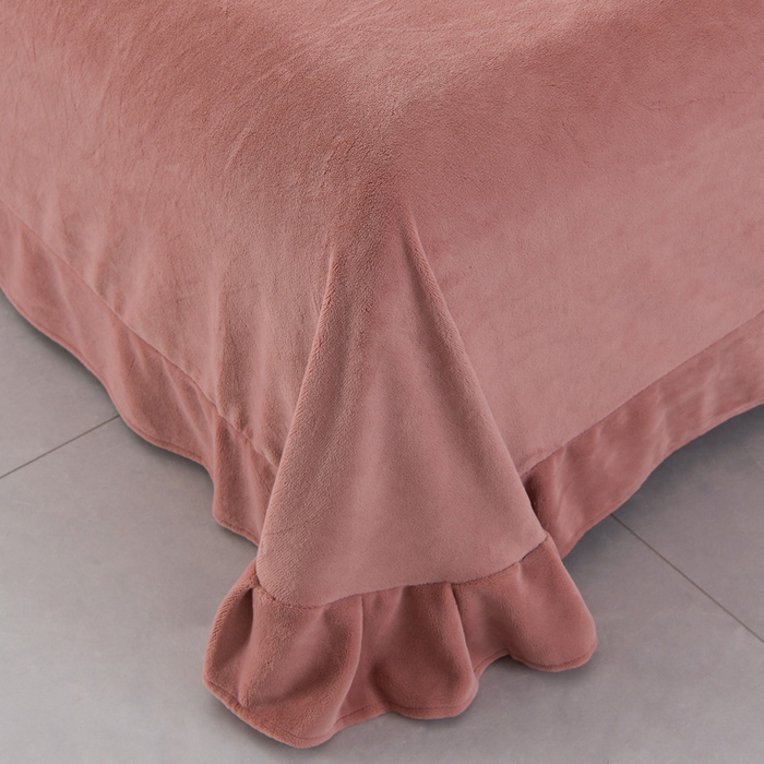 91家纺网 家纺一手货源 找家纺 氧家 2024新款宽边撞色对角牛奶绒绣花四件套--典雅 典雅-浅豆沙