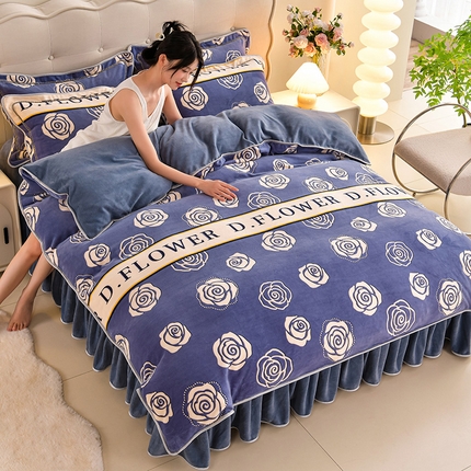 梦莱情纺2024新款8.5斤牛奶绒四件套日产12000套暮色