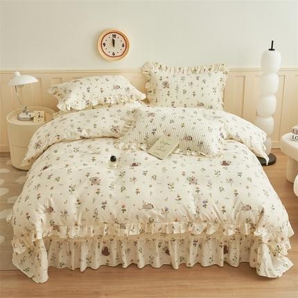 恒爱家纺 2024新款全棉甜美少女四件套恋风之歌