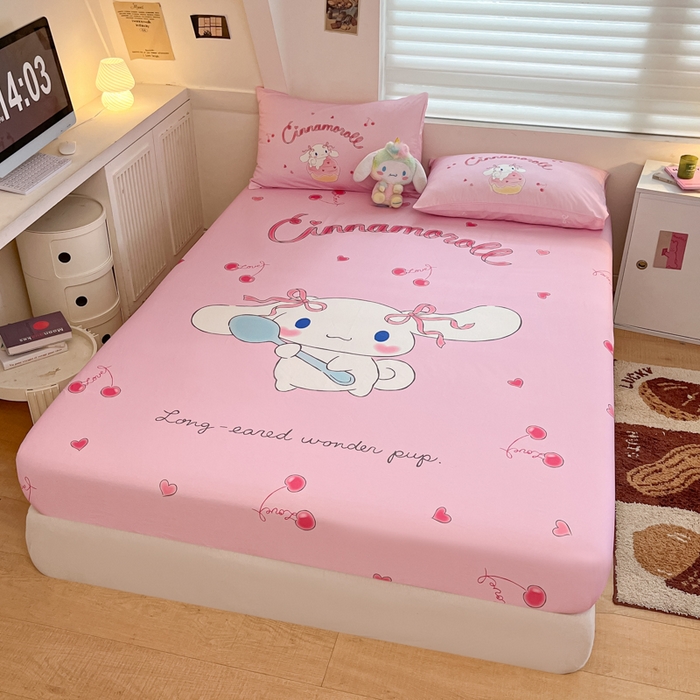 91家纺网 家纺一手货源 找家纺 金爱家 2024新款40s全棉大阪三丽鸥单品系列 M-淘气玉桂狗