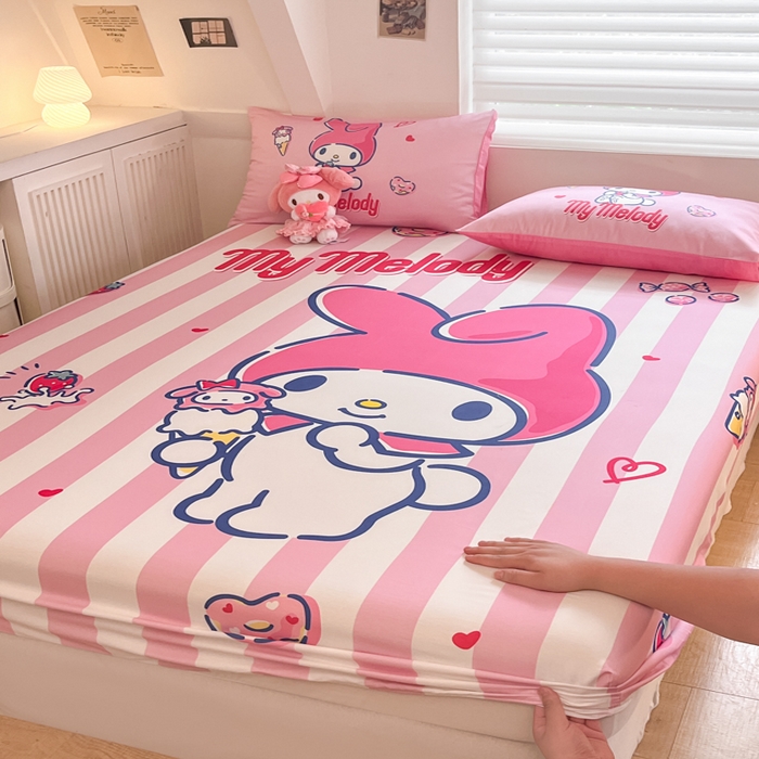 91家纺网 家纺一手货源 找家纺 金爱家 2024新款40s全棉大阪三丽鸥单品系列 M-甜甜圈美乐蒂