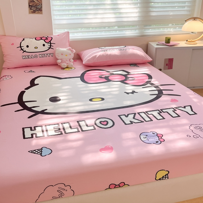 91家纺网 家纺一手货源 找家纺 金爱家 2024新款40s全棉大阪三丽鸥单品系列 M-甜甜kt