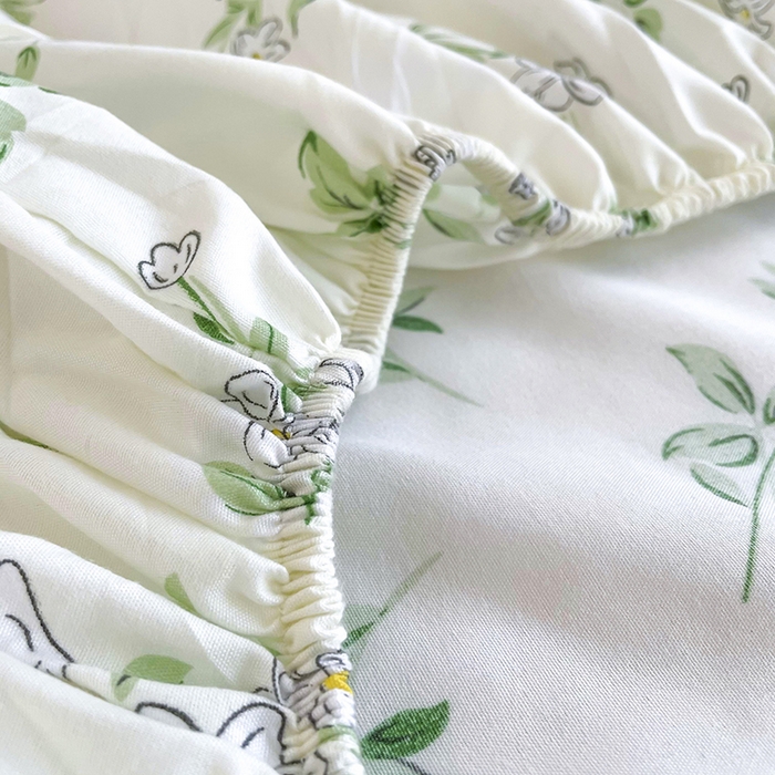 91家纺网 家纺一手货源 找家纺 梵巢家纺 芦荟棉床笠单床笠，外贸跨境单床笠磨毛床笠印花床笠床笠三件套茉莉花开