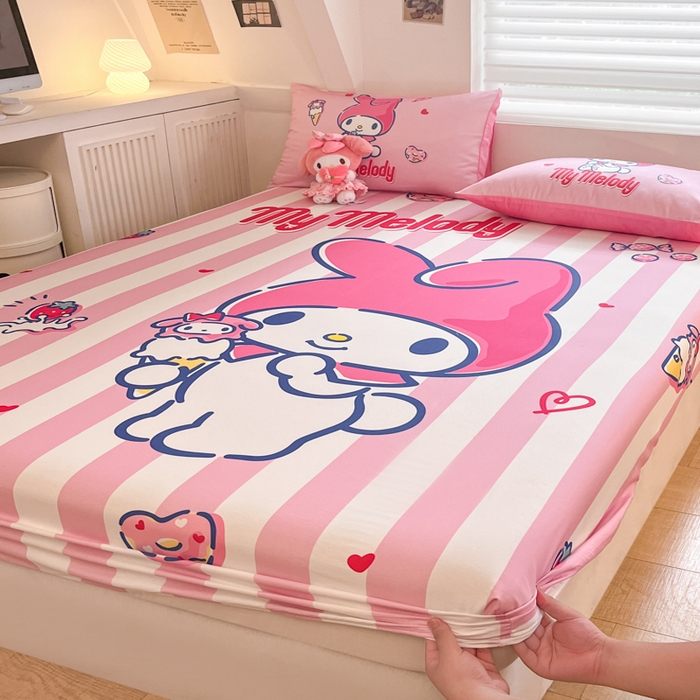 91家纺网 家纺一手货源 找家纺 金爱家 2024新款40s全棉大阪三丽鸥单品系列 M-甜甜圈美乐蒂