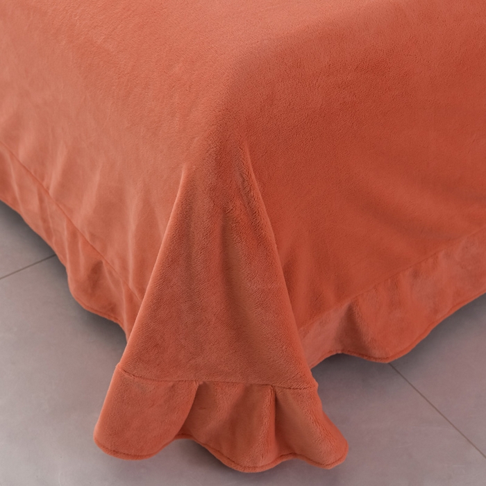 91家纺网 家纺一手货源 找家纺 氧家 2024新款宽边撞色对角牛奶绒绣花四件套--典雅 典雅-橙橘色