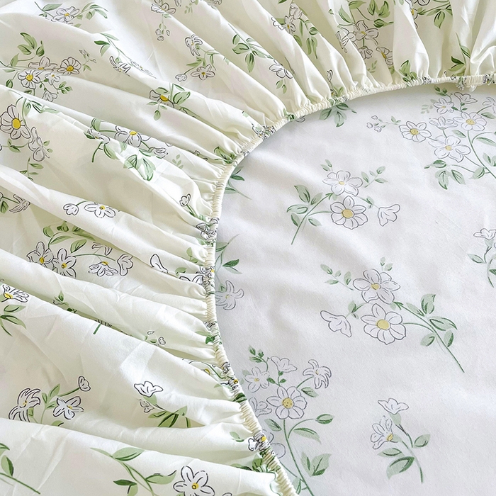 91家纺网 家纺一手货源 找家纺 梵巢家纺 芦荟棉床笠单床笠，外贸跨境单床笠磨毛床笠印花床笠床笠三件套茉莉花开