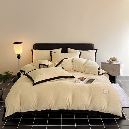 91家纺网 家纺一手货源 找家纺 （总）红嘴企鹅 2025新款北欧良品牛奶绒四件套