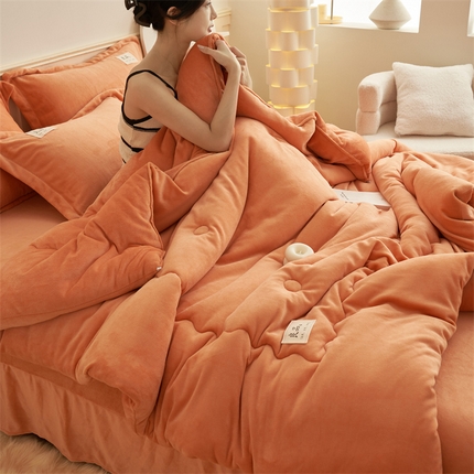 91家纺网 家纺一手货源 找家纺 （总）2024新款保暖舒适牛奶绒冬被四件套