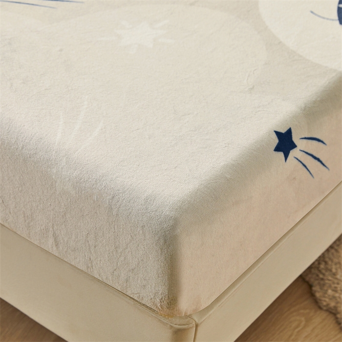 91家纺网 家纺一手货源 找家纺 梦舒羽 2025新款冬季牛奶绒加厚床笠法兰绒床罩套珊瑚绒床垫保护套全包床单月亮宝宝