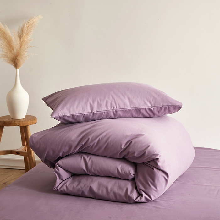 91家纺网 家纺一手货源 找家纺 2024秋季纯色32*21纯色加厚超柔全棉磨毛系列--被套 优雅紫