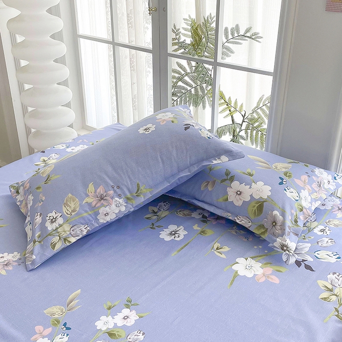 91家纺网 家纺一手货源 找家纺 梵巢家纺 芦荟棉三四件套，床单，被套，枕套化纤四件套淡雅花姿