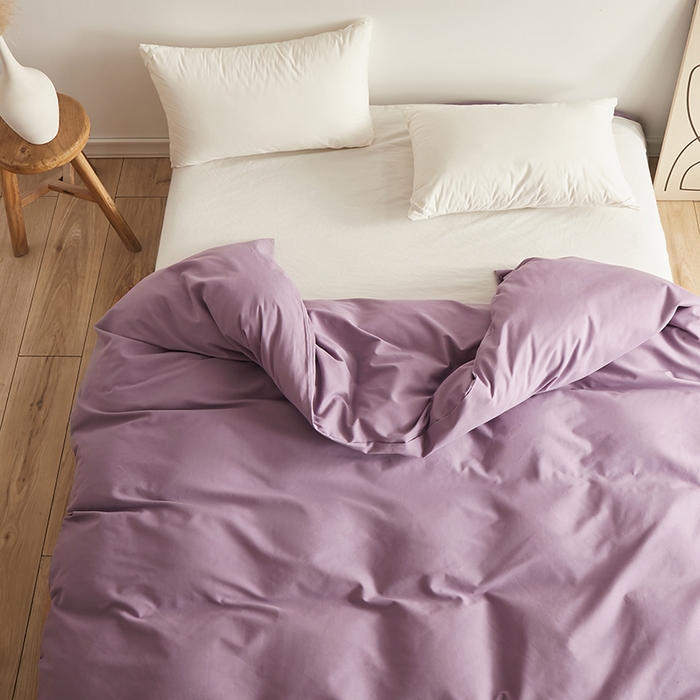 91家纺网 家纺一手货源 找家纺 2024秋季纯色32*21纯色加厚超柔全棉磨毛系列--被套 优雅紫