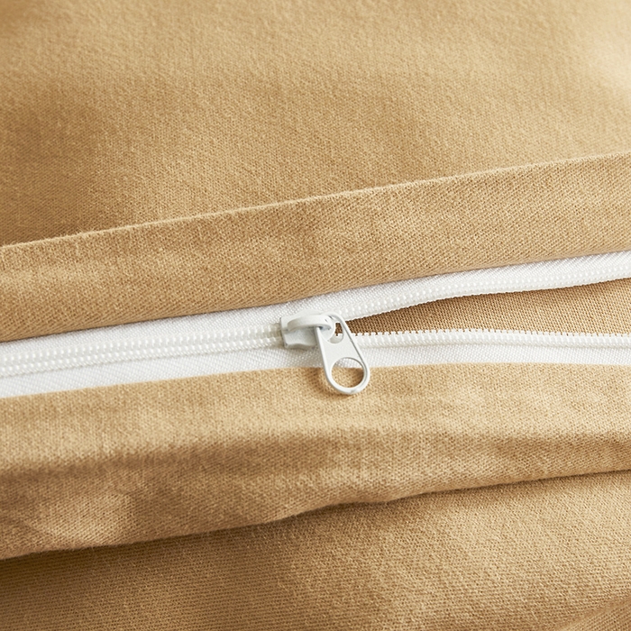 91家纺网 家纺一手货源 找家纺 2024秋季纯色32*21纯色加厚超柔全棉磨毛系列--被套 卡其