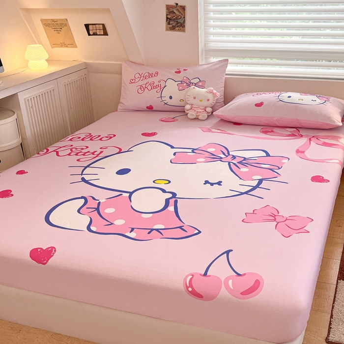 91家纺网 家纺一手货源 找家纺 金爱家 2024新款40s全棉大阪三丽鸥单品系列 M-俏皮kt