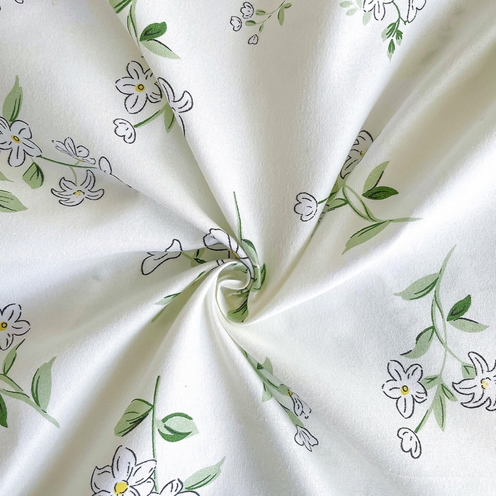 91家纺网 家纺一手货源 找家纺 梵巢家纺 2025新款加厚芦荟棉床单磨毛化纤床单茉莉花开