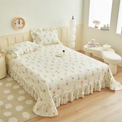 恒爱家纺 2024新款全棉甜美少女单床盖呆萌兔熊