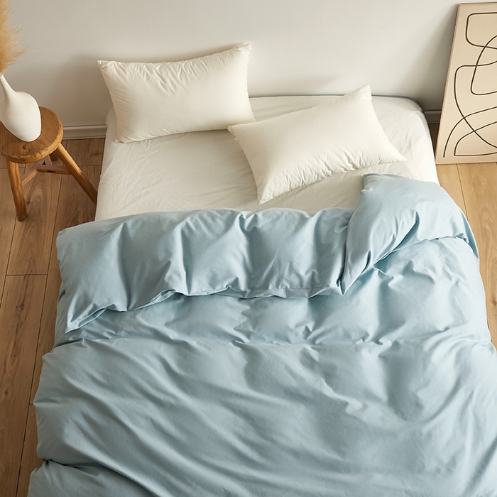 91家纺网 家纺一手货源 找家纺 2024秋季纯色32*21纯色加厚超柔全棉磨毛系列--被套 碧玉蓝