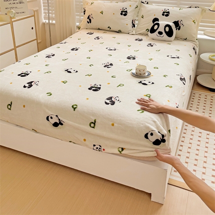 91家纺网 家纺一手货源 找家纺 （总）名兮 2024卡通时尚风高克重牛奶绒床笠