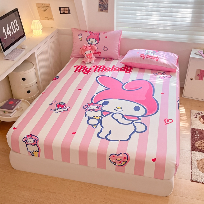 91家纺网 家纺一手货源 找家纺 金爱家 2024新款40s全棉大阪三丽鸥单品系列 M-甜甜圈美乐蒂