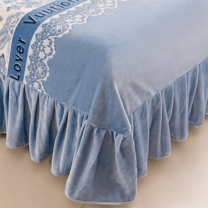 91家纺网 家纺一手货源 找家纺 沐妍家纺 2025新款8斤加厚保暖金貂绒牛奶绒印花四件套 流金岁月