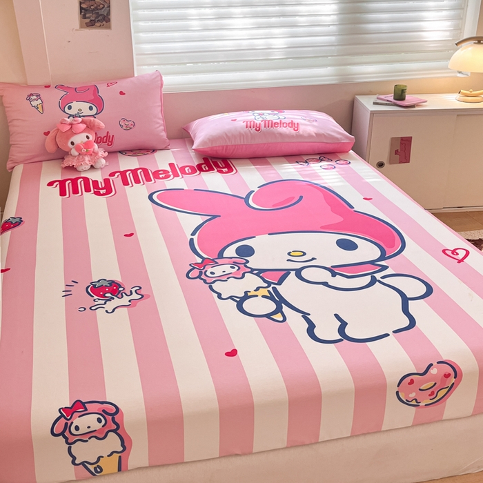 91家纺网 家纺一手货源 找家纺 金爱家 2024新款40s全棉大阪三丽鸥单品系列 M-甜甜圈美乐蒂