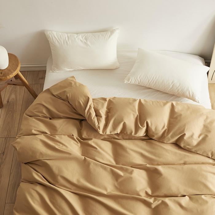 91家纺网 家纺一手货源 找家纺 2024秋季纯色32*21纯色加厚超柔全棉磨毛系列--被套 卡其