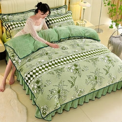 91家纺网 家纺一手货源 找家纺 沐妍家纺 2025新款8斤加厚保暖金貂绒牛奶绒印花四件套 情怀,情怀