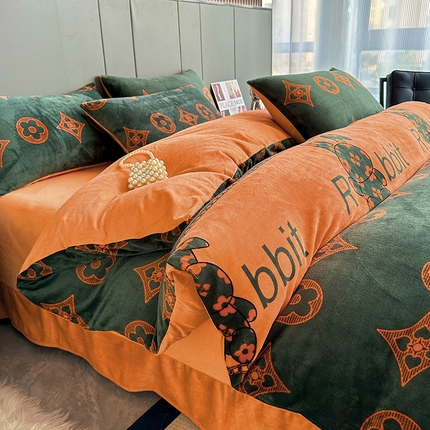 91家纺网 家纺一手货源 找家纺 （总）斯卡诺2025新款直播轻奢爆款小清新牛奶宝宝绒四件套