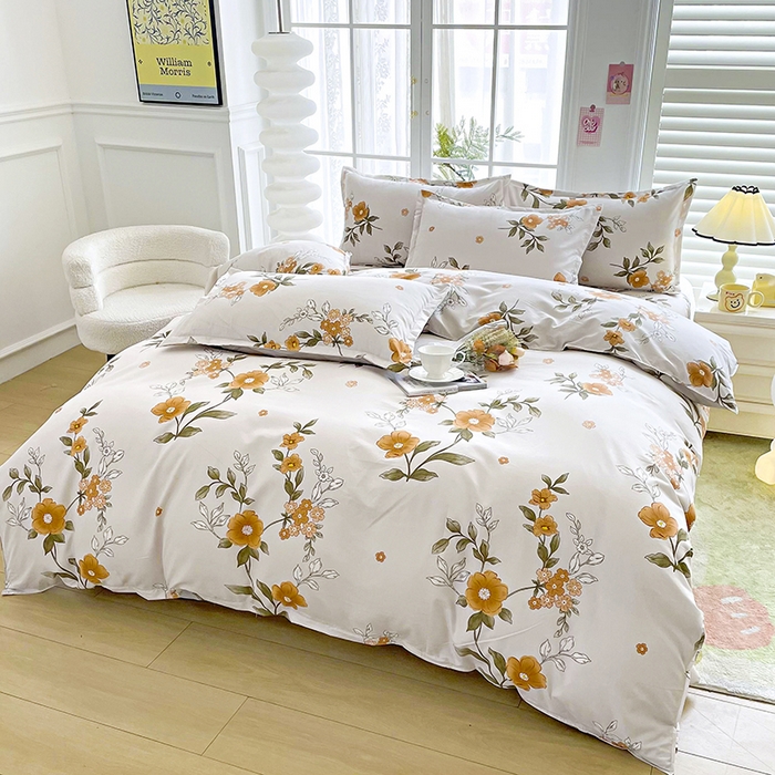 91家纺网 家纺一手货源 找家纺 梵巢家纺 2025新款芦荟棉四件套和单品印花四件套 床笠款四件套初夏