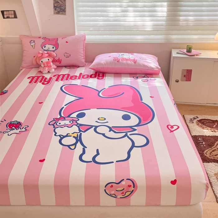 91家纺网 家纺一手货源 找家纺 金爱家 2024新款40s全棉大阪三丽鸥单品系列 M-甜甜圈美乐蒂