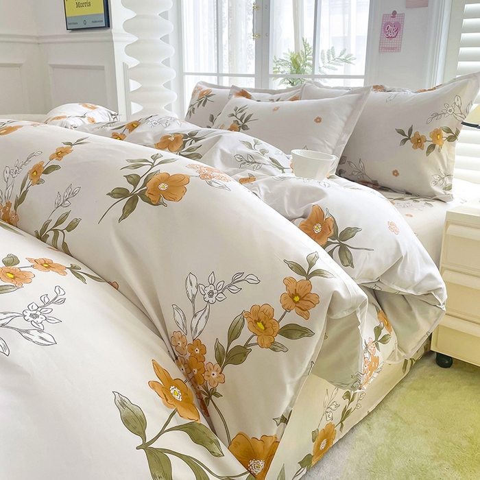 91家纺网 家纺一手货源 找家纺 梵巢家纺 芦荟棉三四件套，床单，被套，枕套化纤四件套初夏