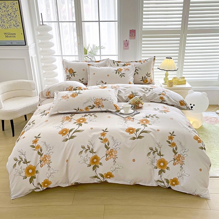 91家纺网 家纺一手货源 找家纺 梵巢家纺 2025新款芦荟棉四件套和单品印花四件套 床笠款四件套初夏