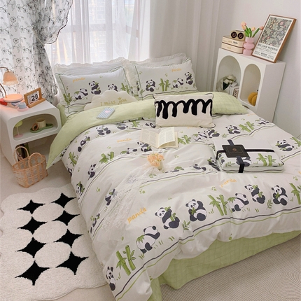 91家纺网 家纺一手货源 找家纺 （总）庭笙 新款丝带款臻品磨毛印花四件套