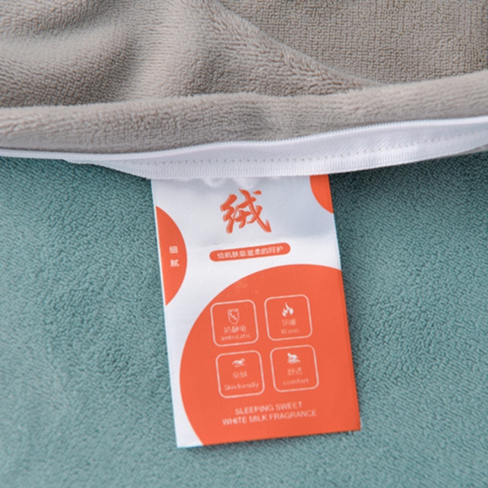 91家纺网 家纺一手货源 找家纺 氧家 2024新款宽边撞色对角牛奶绒绣花四件套--典雅 典雅-桃绿