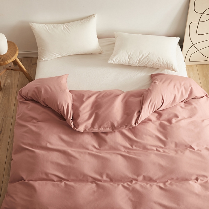 91家纺网 家纺一手货源 找家纺 2024秋季纯色32*21纯色加厚超柔全棉磨毛系列--被套 浅豆沙