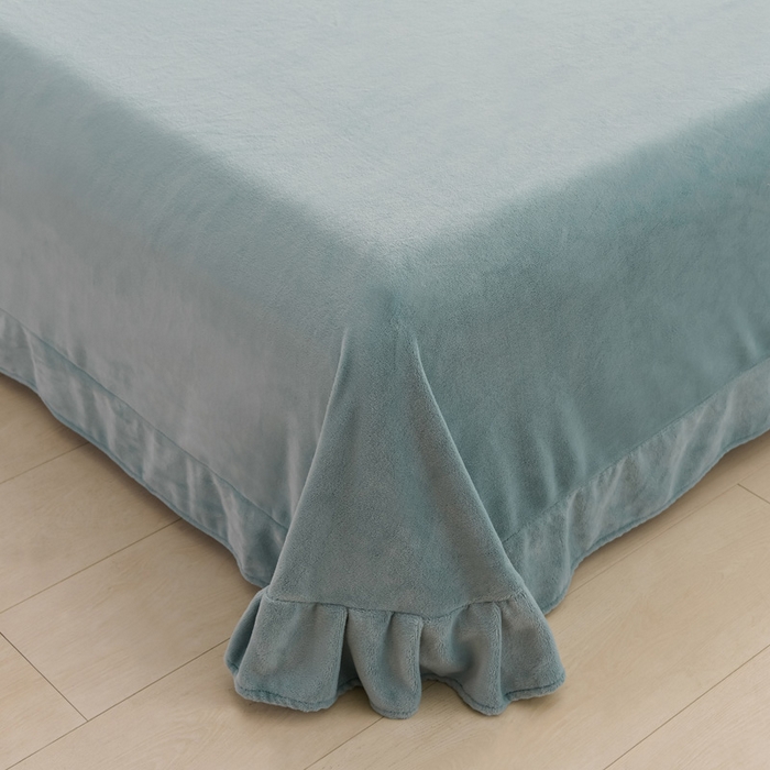 91家纺网 家纺一手货源 找家纺 氧家 2024新款韩版牛奶绒绣花四件套--蝶恋 羽蝶-草绿色