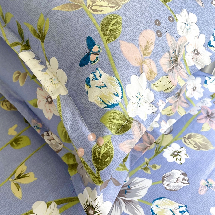 91家纺网 家纺一手货源 找家纺 梵巢家纺 芦荟棉三四件套，床单，被套，枕套化纤四件套淡雅花姿