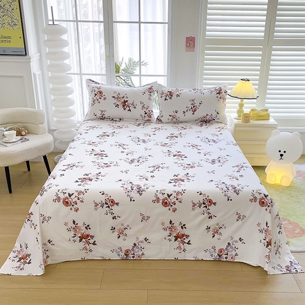 梵巢家纺 2025新款加厚芦荟棉床单磨毛化纤床单浪漫庄园