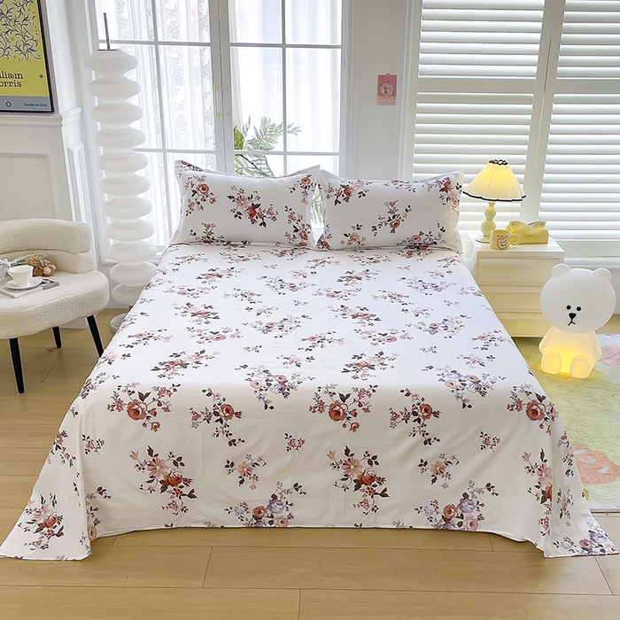 91家纺网 家纺一手货源 找家纺 梵巢家纺 2025新款加厚芦荟棉床单磨毛化纤床单浪漫庄园