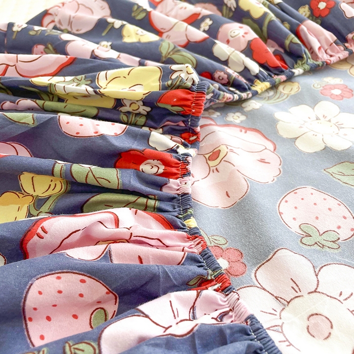 91家纺网 家纺一手货源 找家纺 梵巢家纺 芦荟棉床笠单床笠，外贸跨境单床笠磨毛床笠印花床笠床笠三件套花满城