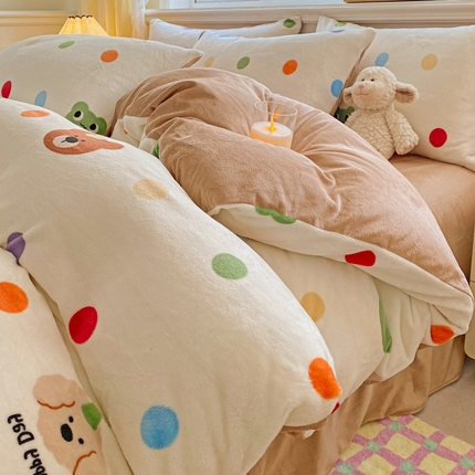 91家纺网 家纺一手货源 找家纺 （总）斯卡诺2025新款直播轻奢爆款小清新牛奶宝宝绒四件套