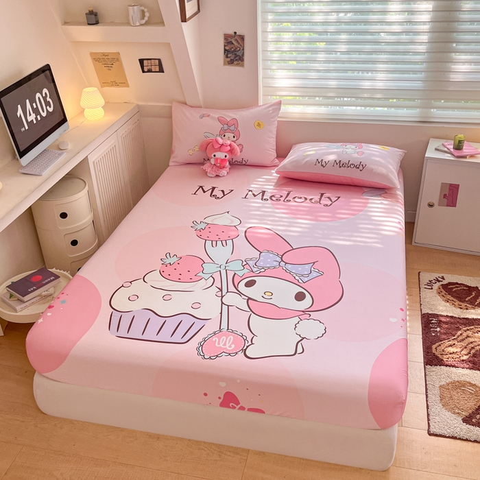 91家纺网 家纺一手货源 找家纺 金爱家 2024新款40s全棉大阪三丽鸥单品系列 M-蛋糕美乐蒂