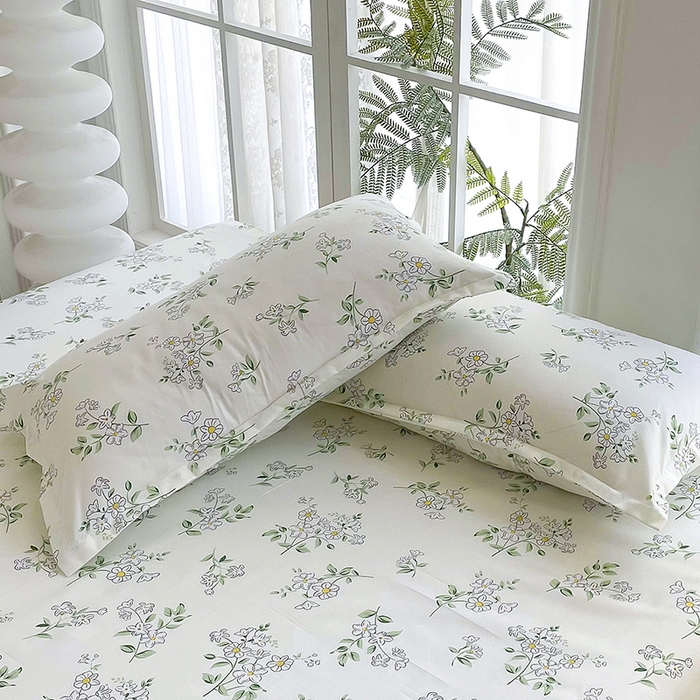 91家纺网 家纺一手货源 找家纺 梵巢家纺 芦荟棉三四件套，床单，被套，枕套化纤四件套茉莉花开