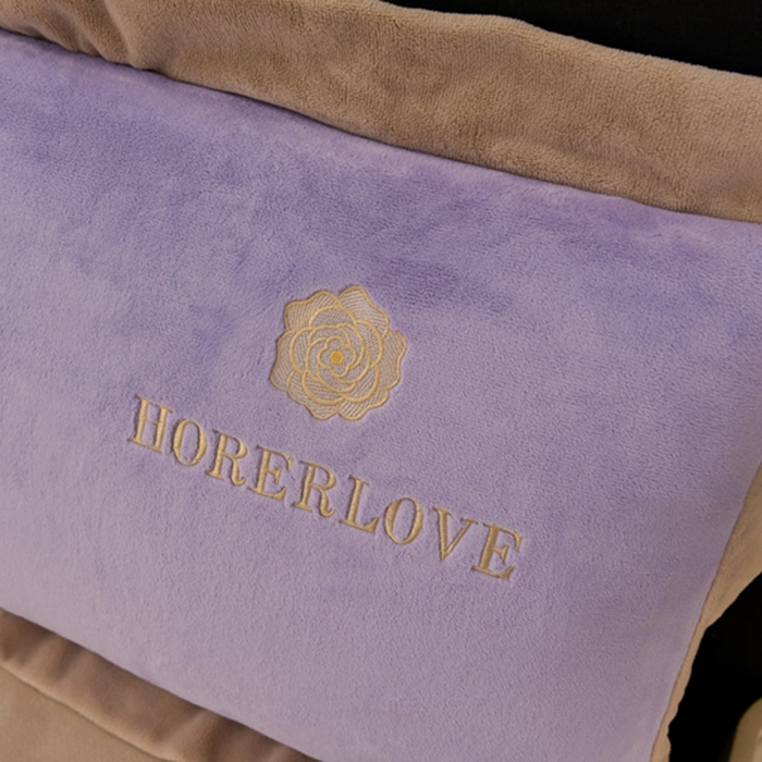 91家纺网 家纺一手货源 找家纺 氧家 2024新款宽边撞色对角牛奶绒绣花四件套--花颜对角 花韵-丁香紫